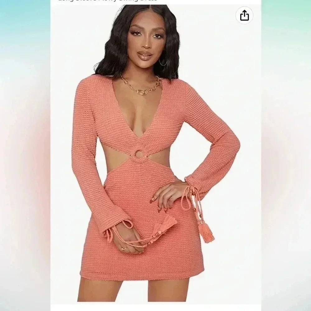 (40)NWT sweaty  rocks pink dress